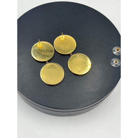 Joanna Laura Constantine Round Double Drop White Multicolored Confetti Earrings - Picture 8 of 10